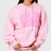 Beach Pink Oversized Graphic Hoodie