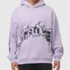 Faded Graphic Oversized Purple Hoodie