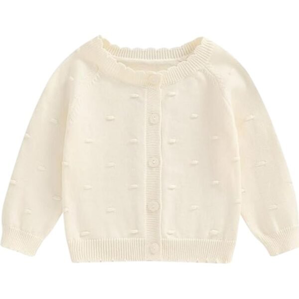 Slaytree Classic White Knit Cardigan Sweater