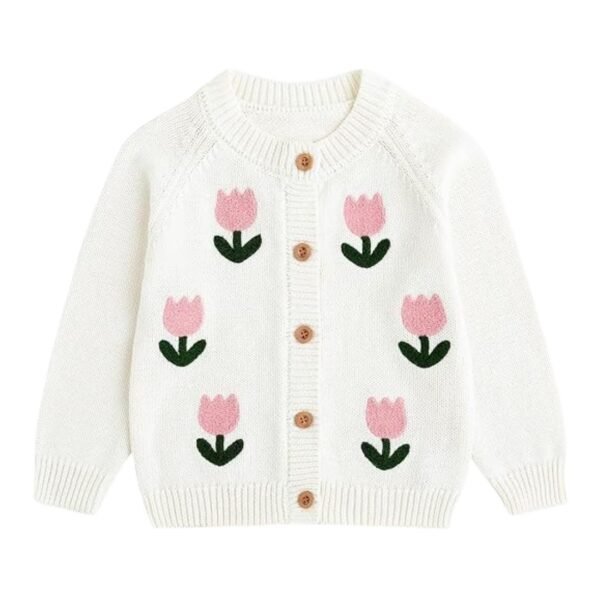 Slaytree Kids Floral Wool Cardigan Sweater